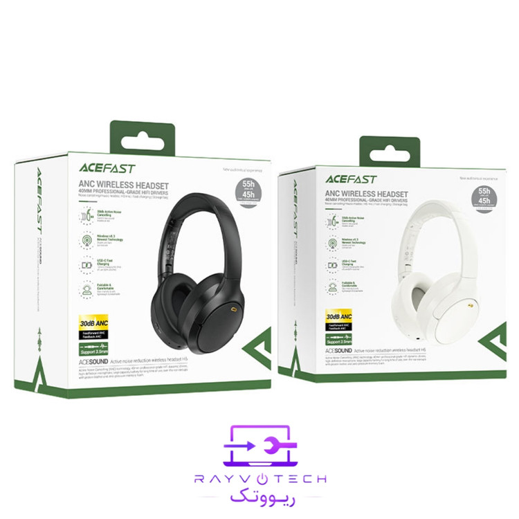 هدست بلوتوثی روگوشی نویز کنسلینگ ایس فست (Acefast) مدل H6 ANC